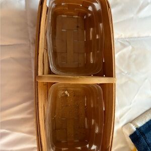 Longaberger Brown Basket with Inserts